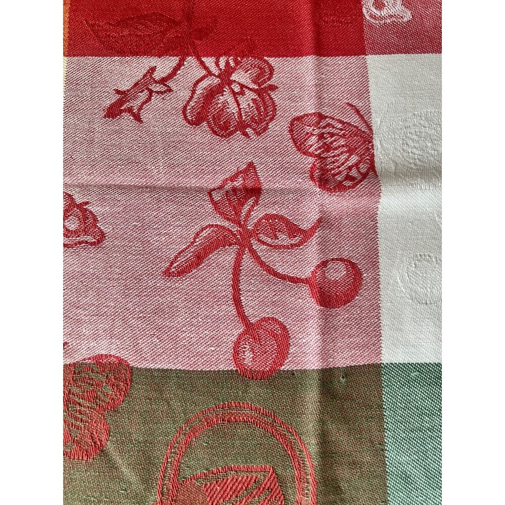 Mango Home Cotton Woven Jacquard Dish Towel NWT 28x18 Cherries Butterflies Gift - Picture 7 of 9